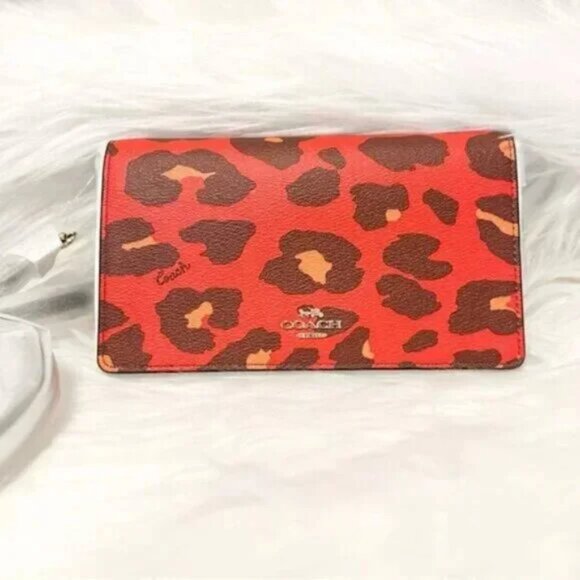 9 | 🍁Coach Anna Foldover Crossbody Clutch with Leopard Print - Picture 2 of 5